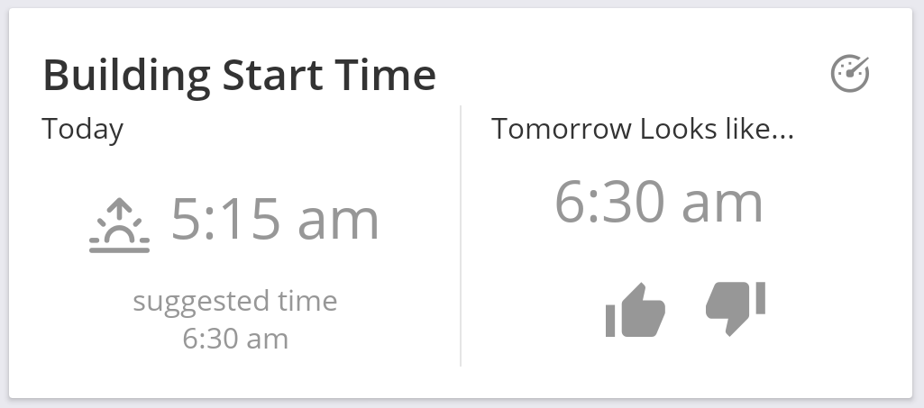 Optimal Start Time mobile preview